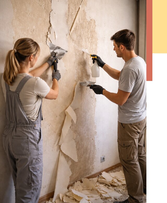 Снятие старых обоев в Черногорске от 5359 руб. под ключ недорого | ОТДЕЛОЧНИК-Чрн