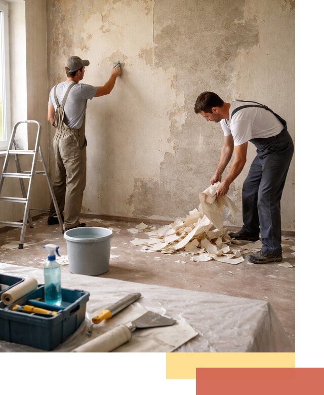 Снятие старых обоев в Черногорске быстро и качественно