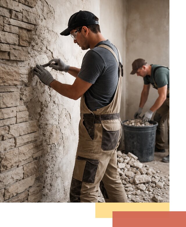 Демонтаж декоративного камня в Черногорске профессионально и безопасно