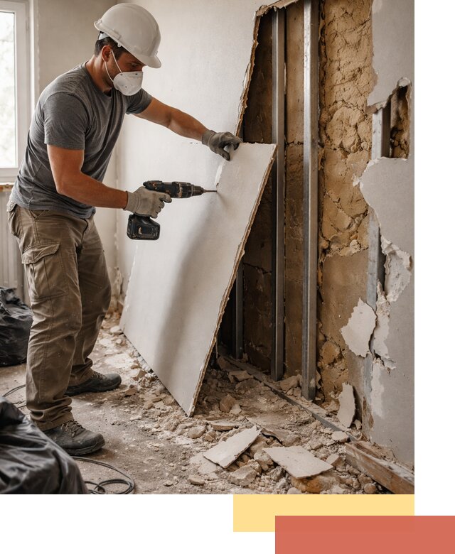 Демонтаж гипсокартона со стен в Черногорске качественно и быстро