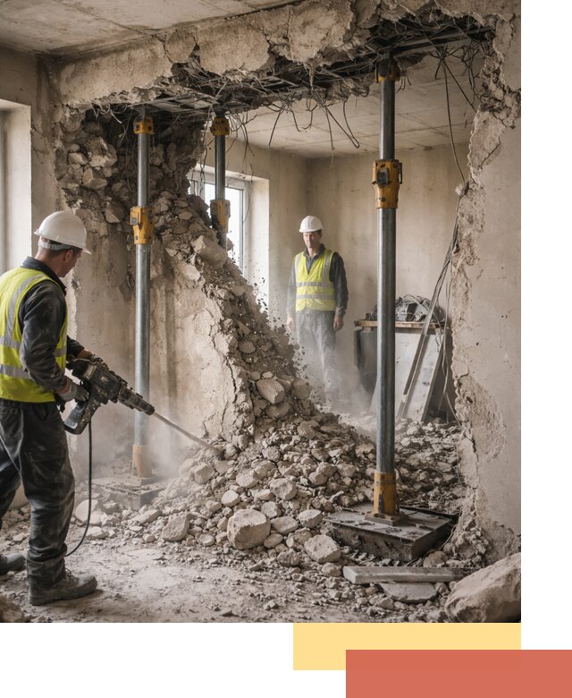 Снос несущих стен в Черногорске с гарантией безопасности и качества