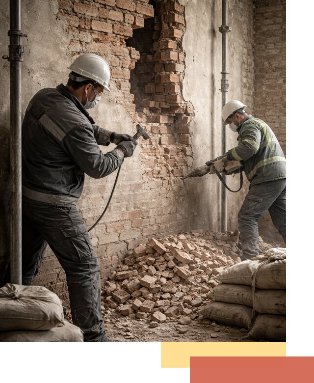 Демонтаж кирпичных стен в Черногорске быстро и безопасно