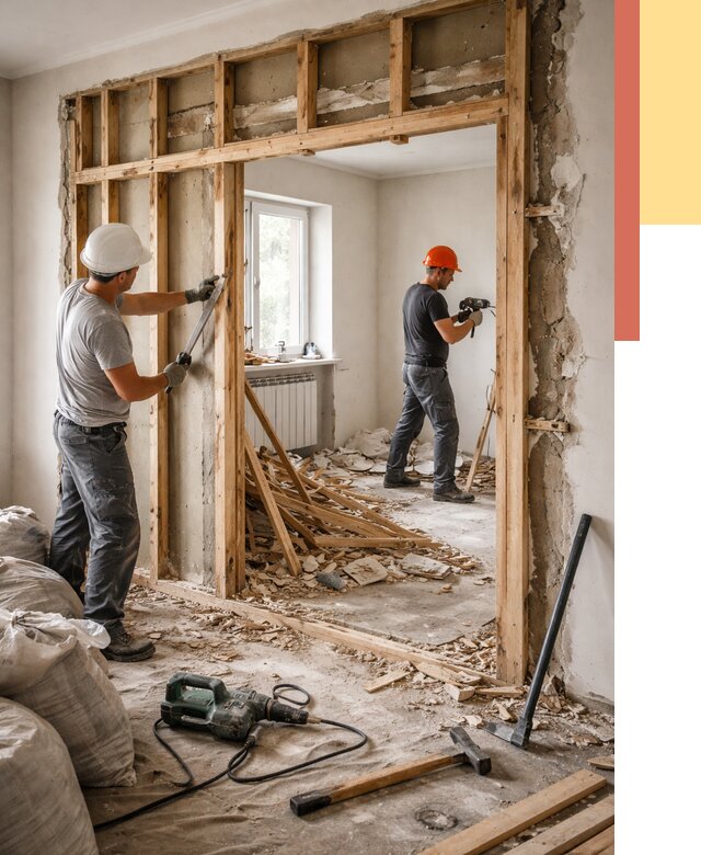 Демонтаж деревянных перегородок в Черногорске от 3266 руб. — быстро и недорого | ОТДЕЛОЧНИК-Чрн