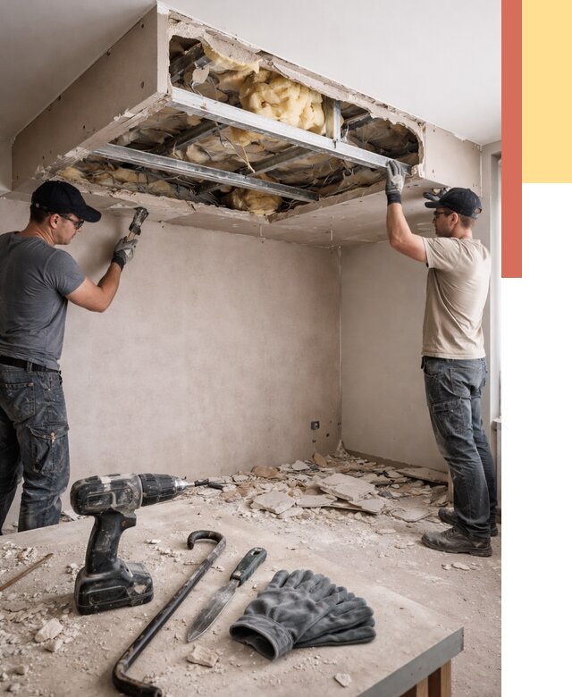 Демонтаж короба из гипсокартона в Черногорске от 1551 руб. — быстро и недорого | ОТДЕЛОЧНИК-Чрн