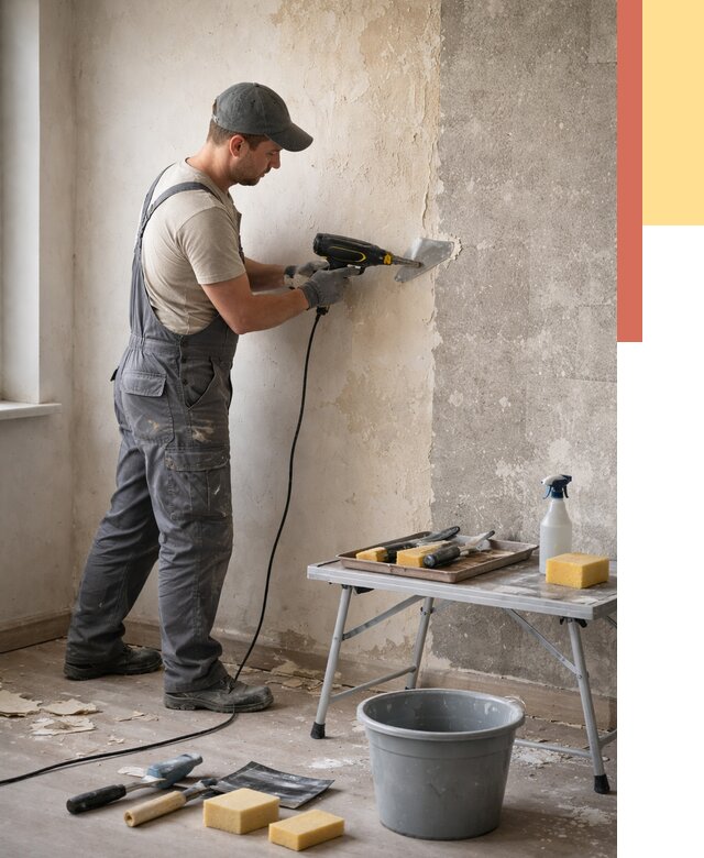 Очистка стен от клея в Черногорске от 1888 руб. — снятие и удаление клея со стен | ОТДЕЛОЧНИК-Чрн