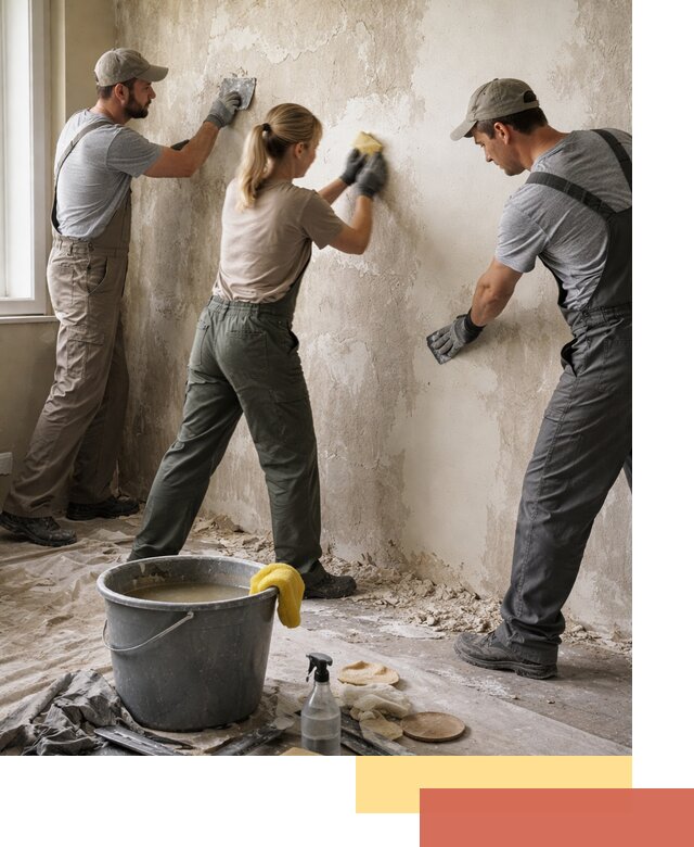 Очистка стен от клея и грунтовки в Черногорске качественно и быстро