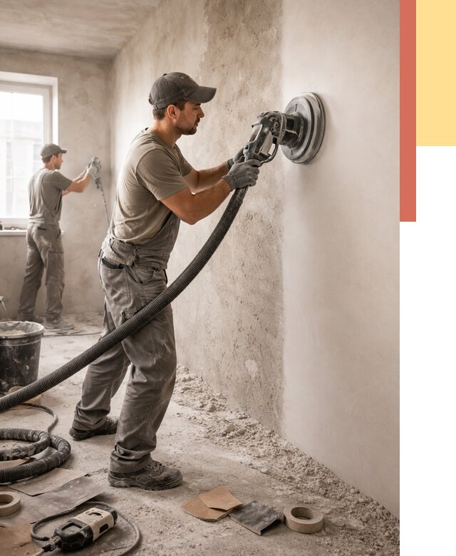 Шлифовка стен в Черногорске от 1225 руб/м2 — быстро и недорого | ОТДЕЛОЧНИК-Чрн