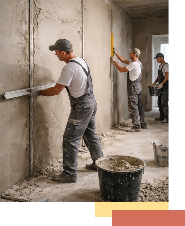 Штукатурка стен по маякам в Черногорске — точная и ровная поверхность