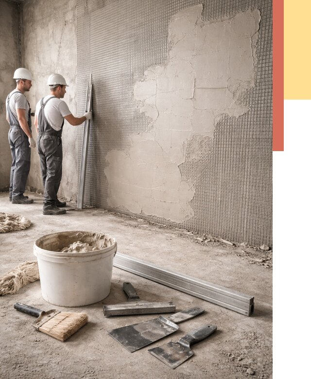 Штукатурка стен по сетке в Черногорске от 5614 руб./м2 — быстро и недорого | ОТДЕЛОЧНИК-Чрн