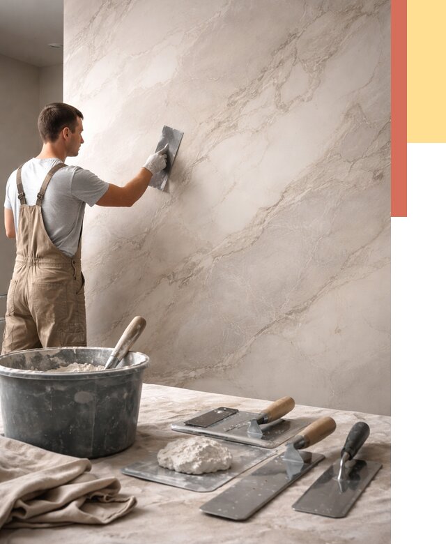 Декоративная штукатурка под мрамор в Черногорске от 2858 руб./м² — быстро и недорого | ОТДЕЛОЧНИК-Чрн