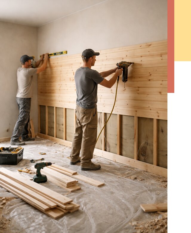 Монтаж деревянной вагонки на стены в Черногорске от 7655 руб. | Услуги монтажа вагонки | ОТДЕЛОЧНИК-Чрн