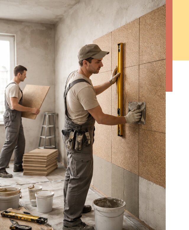 Монтаж пробковых панелей на стены в Черногорске от 3572 руб. — ОТДЕЛОЧНИК-Чрн