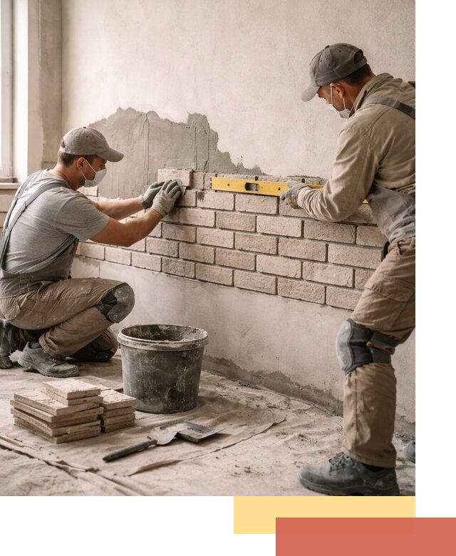 Монтаж декоративного кирпича профессионально в Черногорске