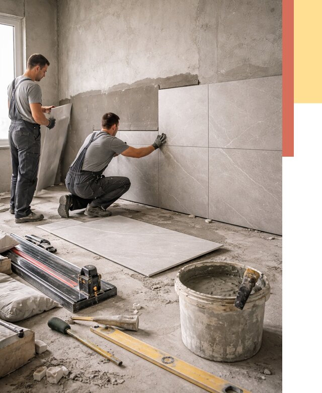 Облицовка стен керамогранитом в Черногорске от 4287 руб./м² — услуги под ключ | ОТДЕЛОЧНИК-Чрн