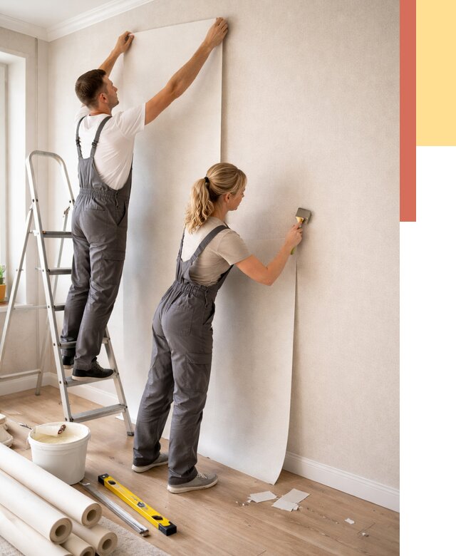 Поклейка флизелиновых обоев в Черногорске от 6124 руб. | Быстро и недорого — ОТДЕЛОЧНИК-Чрн