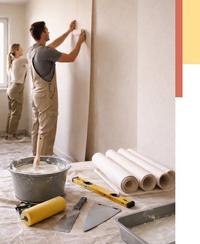 Поклейка бумажных обоев в Черногорске от 5614 руб./м2 — быстро и недорого | ОТДЕЛОЧНИК-Чрн