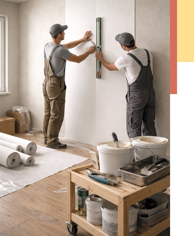 Поклейка стеклообоев в Черногорске от 6635 руб. за м2 — быстро и недорого | ОТДЕЛОЧНИК-Чрн