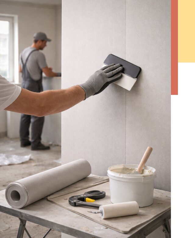 Поклейка обоев под покраску в Черногорске от 3572 руб. за м2 | ОТДЕЛОЧНИК-Чрн