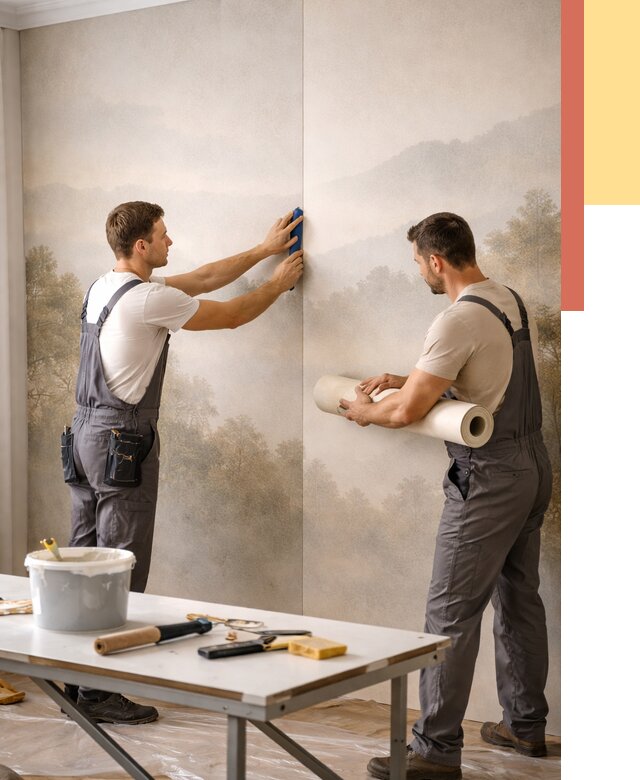 Поклейка фотообоев в Черногорске от 8676 руб/м² — быстро и недорого | ОТДЕЛОЧНИК-Чрн