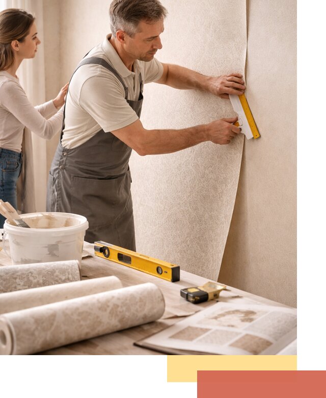 Поклейка обоев с подбором рисунка в Черногорске