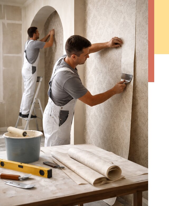 Поклейка обоев на сложные стены в Черногорске от 2858 руб. под ключ | ОТДЕЛОЧНИК-Чрн