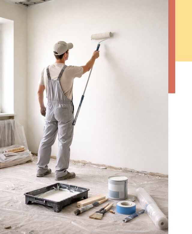 Покраска стен водоэмульсионной краской в Черногорске от 459 руб. за м² | ОТДЕЛОЧНИК-Чрн