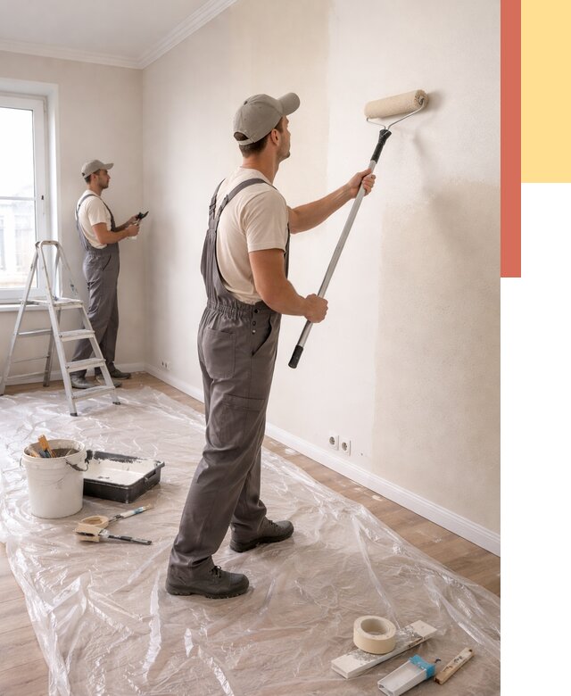 Покраска стен акриловой краской в Черногорске от 3572 руб./м² — быстро и недорого | ОТДЕЛОЧНИК-Чрн