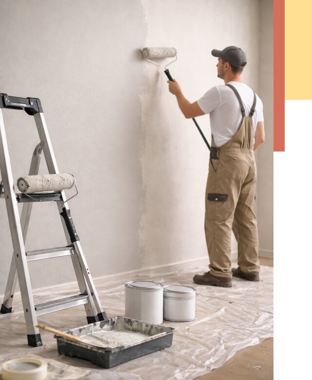 Покраска стен латексной краской в Черногорске от 4593 руб. за м2 | ОТДЕЛОЧНИК-Чрн