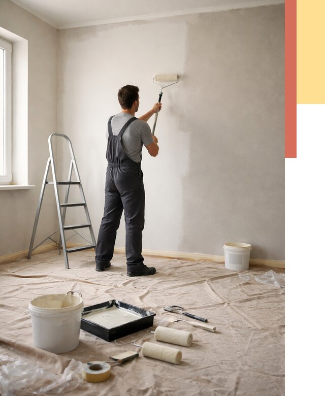 Покраска стен моющейся краской в Черногорске от 357 руб./м² — быстро и недорого | ОТДЕЛОЧНИК-Чрн