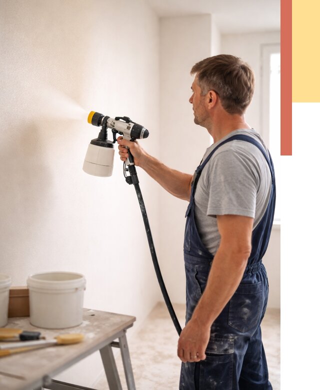 Покраска стен краскопультом в Черногорске от 7655 руб. — механизированная покраска | ОТДЕЛОЧНИК-Чрн