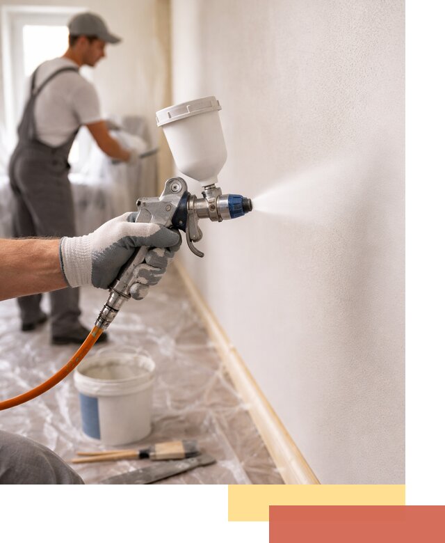 Покраска стен краскопультом в Черногорске быстро и качественно