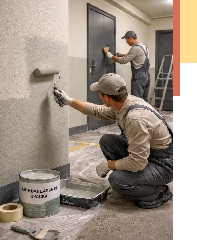 Покраска стен антивандальной краской в Черногорске от 4593 руб./м² под ключ | ОТДЕЛОЧНИК-Чрн