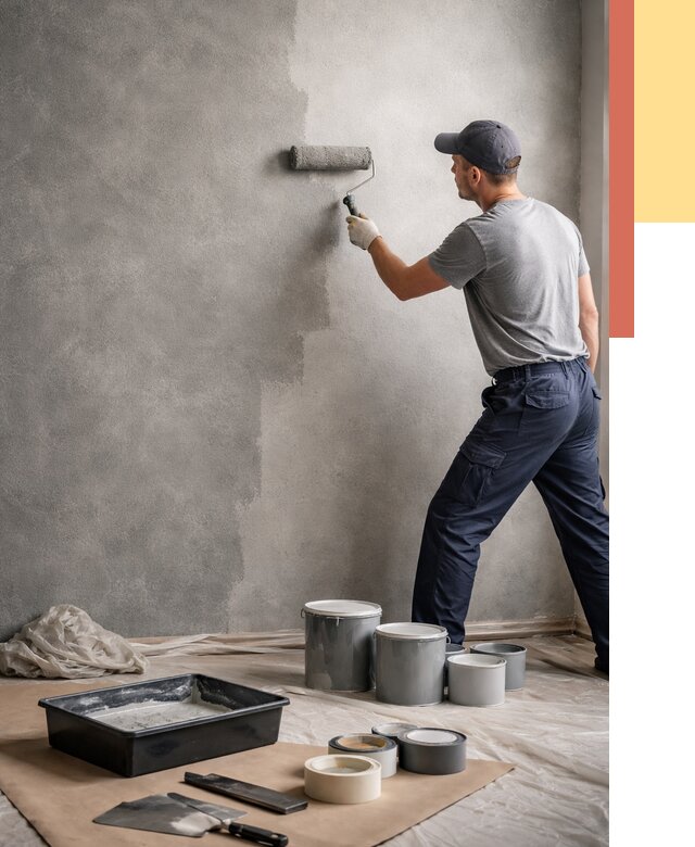 Покраска стен под бетон в Черногорске от 663 руб. за м2 — быстро и недорого | ОТДЕЛОЧНИК-Чрн