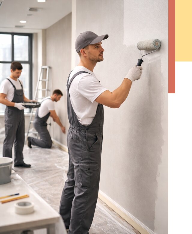 Покраска стен в офисе в Черногорске от 8676 руб. — быстро и недорого | ОТДЕЛОЧНИК-Чрн