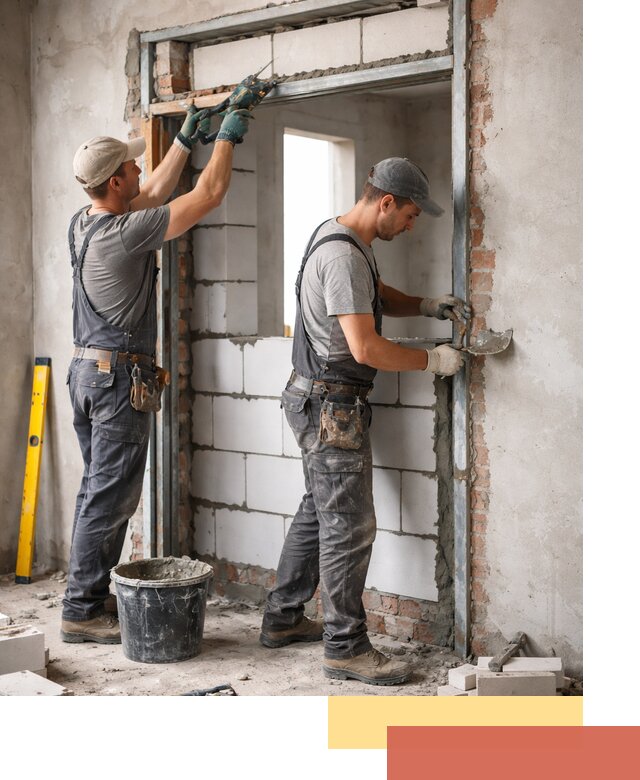 Закладка дверного проема под ключ в Черногорске: демонтаж, монтаж, отделка