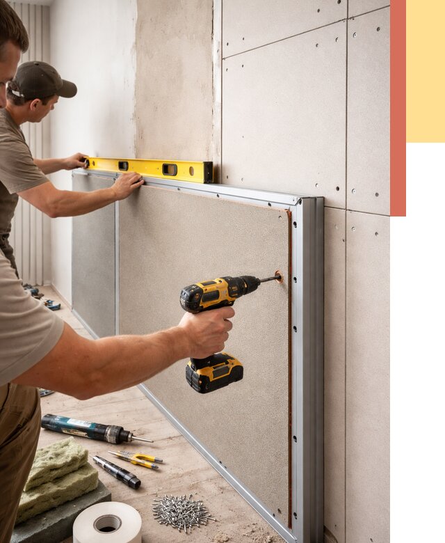 Шумоизоляция стен панелями ЗИПС в Черногорске от 2246 руб./м² под ключ | ОТДЕЛОЧНИК-Чрн