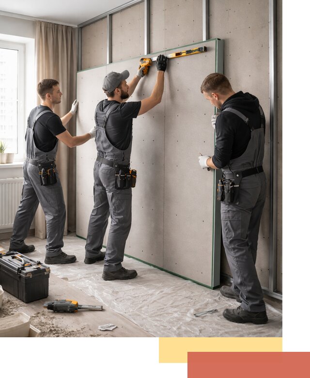 Шумоизоляция стен панелями ЗИПС в Черногорске для жилых и коммерческих помещений