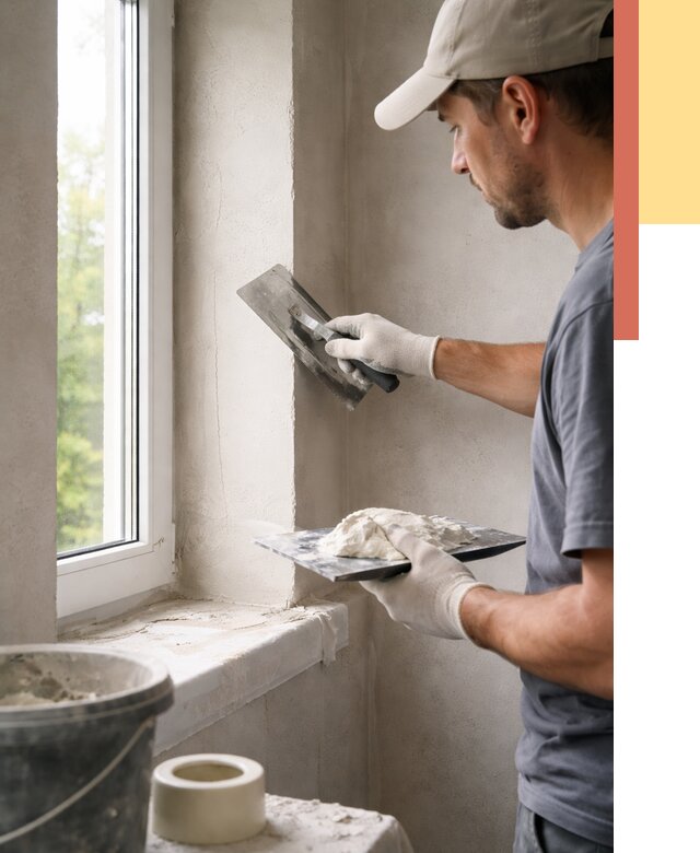 Штукатурка откосов в Черногорске от 4593 руб/м² — услуги и выравнивание под ключ | ОТДЕЛОЧНИК-Чрн