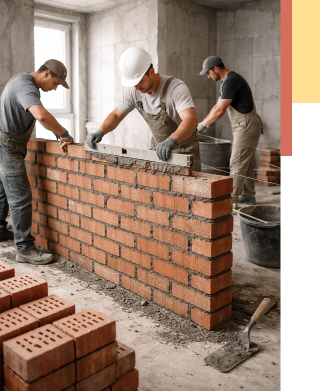 Кладка перегородок из кирпича в Черногорске от 3572 руб. за м² | ОТДЕЛОЧНИК-Чрн