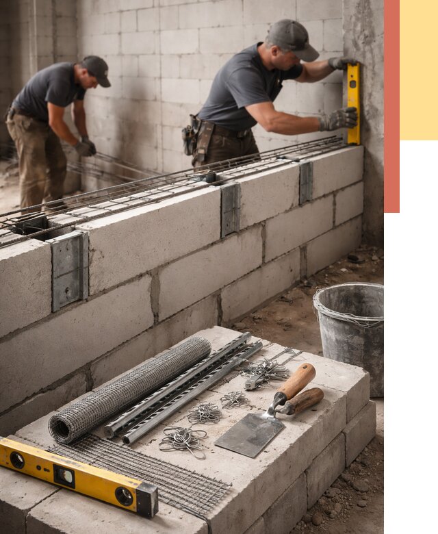 Армирование кладки перегородок в Черногорске от 766 руб. под ключ | ОТДЕЛОЧНИК-Чрн