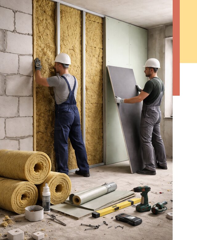 Шумоизоляция перегородок из блоков в Черногорске от 1888 руб./м² — быстро и недорого | ОТДЕЛОЧНИК-Чрн