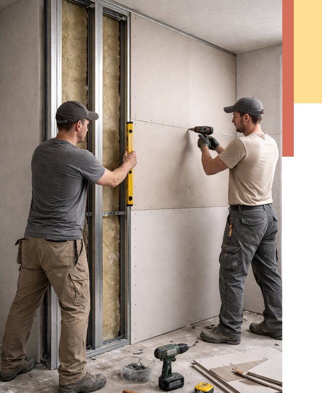 Монтаж двухслойной перегородки из гипсокартона в Черногорске от 1480 руб. | ОТДЕЛОЧНИК-Чрн