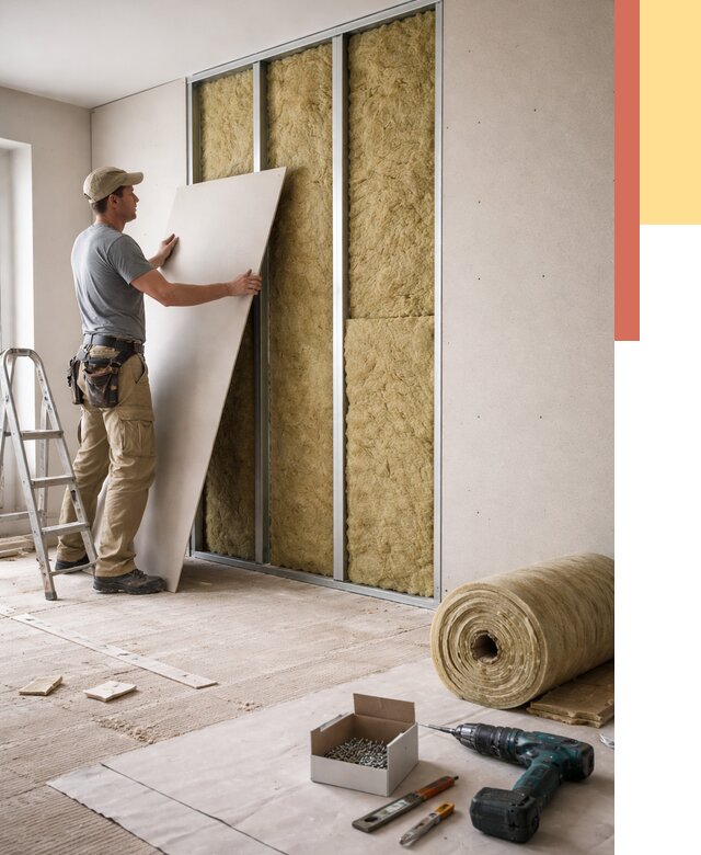 Перегородка из гипсокартона с шумоизоляцией в Черногорске от 3185 руб. | ОТДЕЛОЧНИК-Чрн