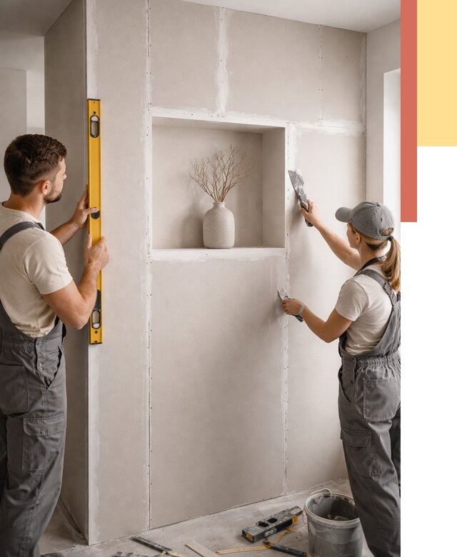 Перегородка из гипсокартона с нишей в Черногорске от 3317 руб. под ключ | ОТДЕЛОЧНИК-Чрн