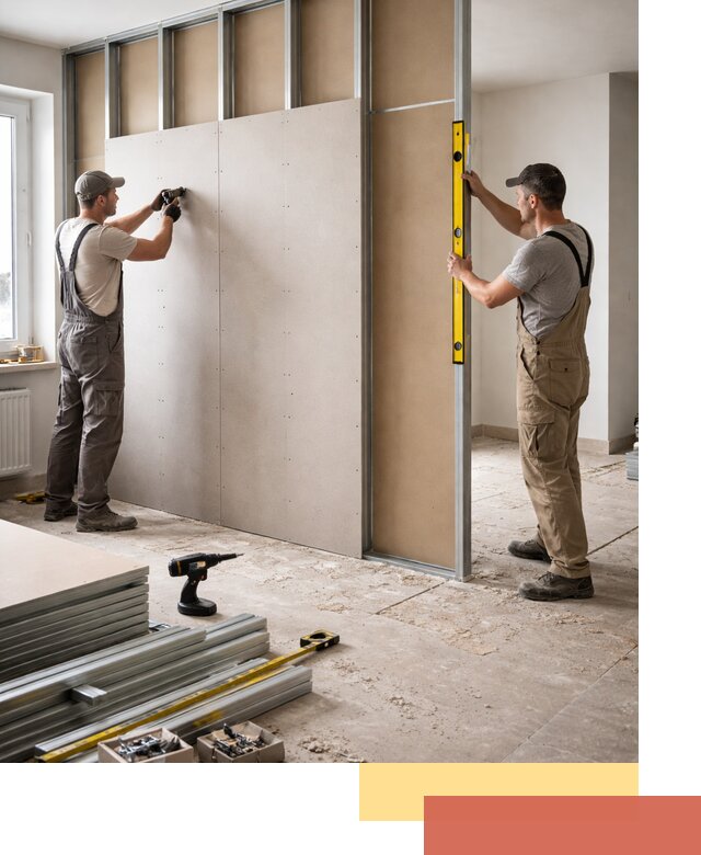 Зонирующая перегородка из гипсокартона под ключ в Черногорске