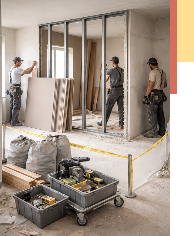 Перенос гипсокартонной перегородки в Черногорске под ключ от 4593 руб. | Демонтаж и монтаж – ОТДЕЛОЧНИК-Чрн