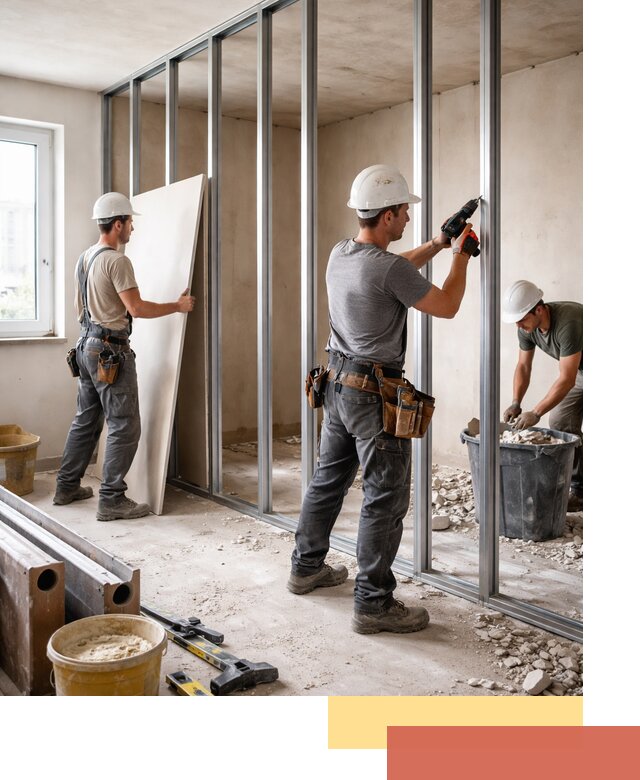 Перенос гипсокартонной перегородки в Черногорске профессионально и быстро