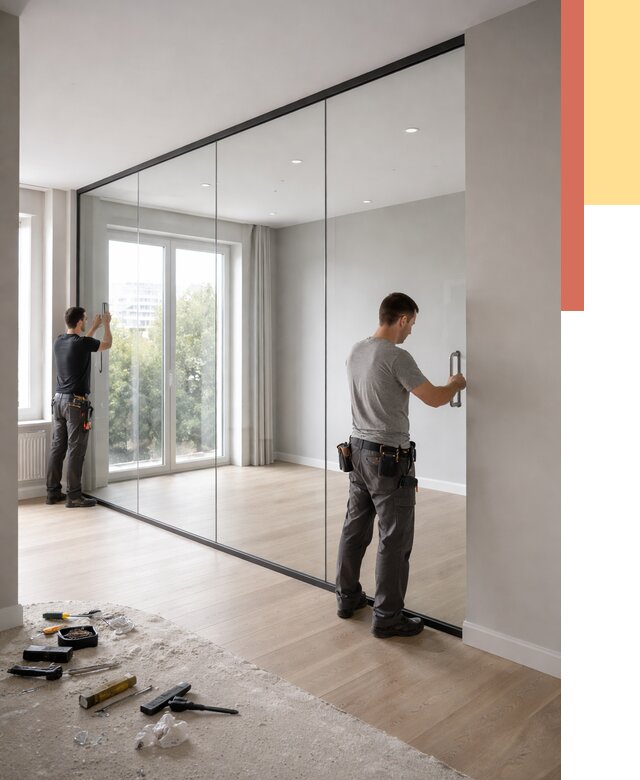 Изготовление стеклянных перегородок в Черногорске от 12606 руб. под ключ | ОТДЕЛОЧНИК-Чрн