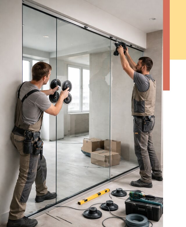 Монтаж стеклянных перегородок в Черногорске от 6635 руб. | ОТДЕЛОЧНИК-Чрн