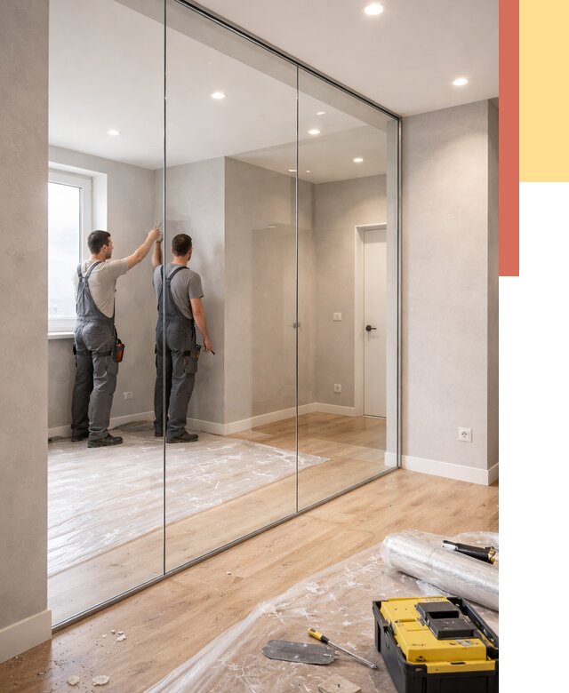 Безрамные стеклянные перегородки в Черногорске — монтаж от 9697 руб. | ОТДЕЛОЧНИК-Чрн